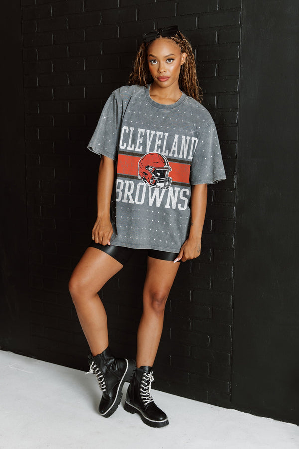 Gameday Couture CLEVELAND BROWNS On The Ball Mini Rhinestone Tee