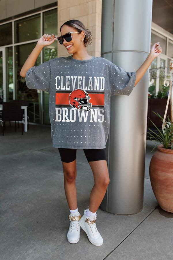Gameday Couture CLEVELAND BROWNS On The Ball Mini Rhinestone Tee