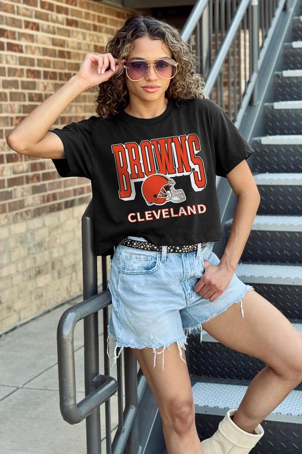 Gameday Couture CLEVELAND BROWNS PURE VICTORY CLASSIC CROP TEE