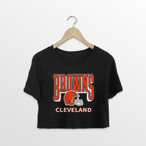 gameday couture CLEVELAND BROWNS PURE VICTORY CLASSIC CROP TEE