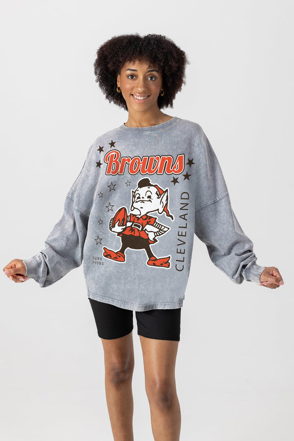 gameday couture CLEVELAND BROWNS Starbound Oversized Long-Sleeve Tee