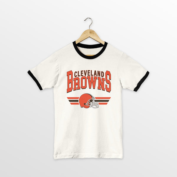 gameday couture CLEVELAND BROWNS SWIFT STRIKE VINTAGE RINGER TEE