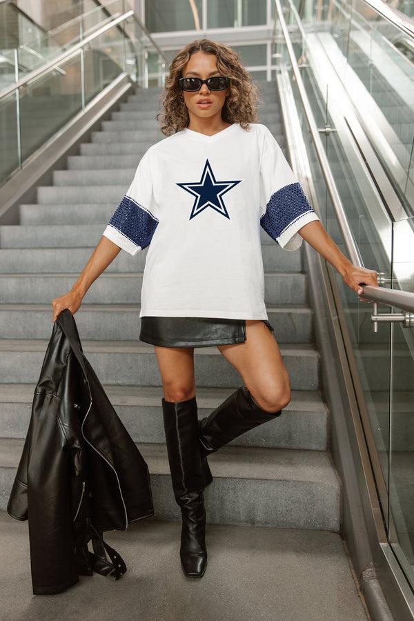 gameday couture DALLAS COWBOYS DOMINANCE RHINESTONE STRIPE VARSITY TEE gameday couture DALLAS COWBOYS DOMINANCE RHINESTONE STRIPE VARSITY TEE