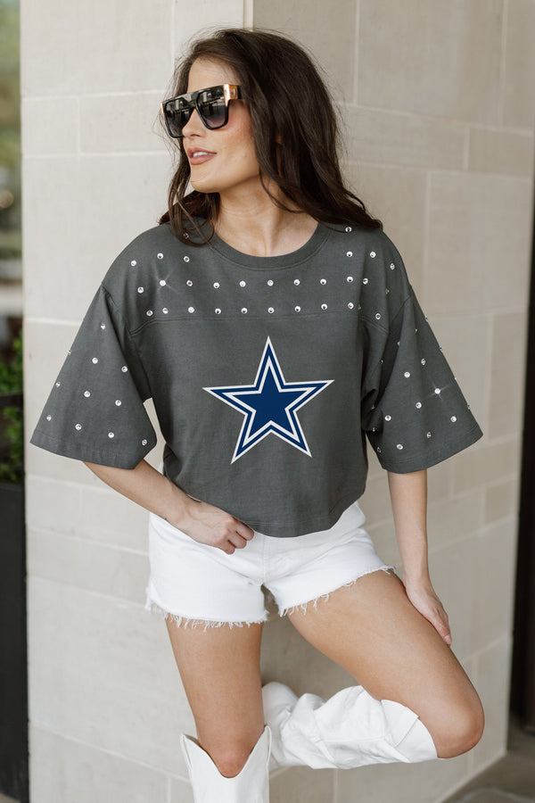 Gameday Couture DALLAS COWBOYS Making Moves Rhinestone Crop Tee With Yoke