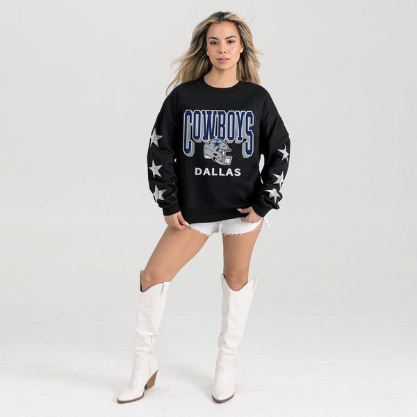 Gameday Couture DALLAS COWBOYS PURE VICTORY STAR EMBELLISHED CREW SWEATSHIRT