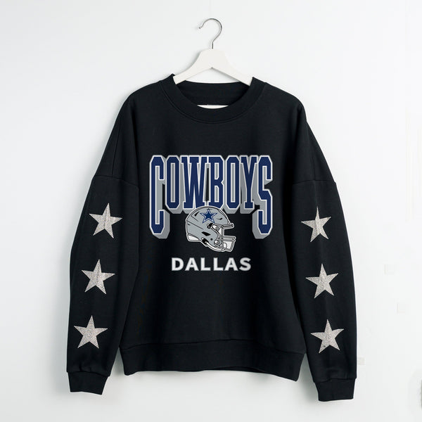 gameday couture DALLAS COWBOYS PURE VICTORY STAR EMBELLISHED CREW SWEATSHIRT