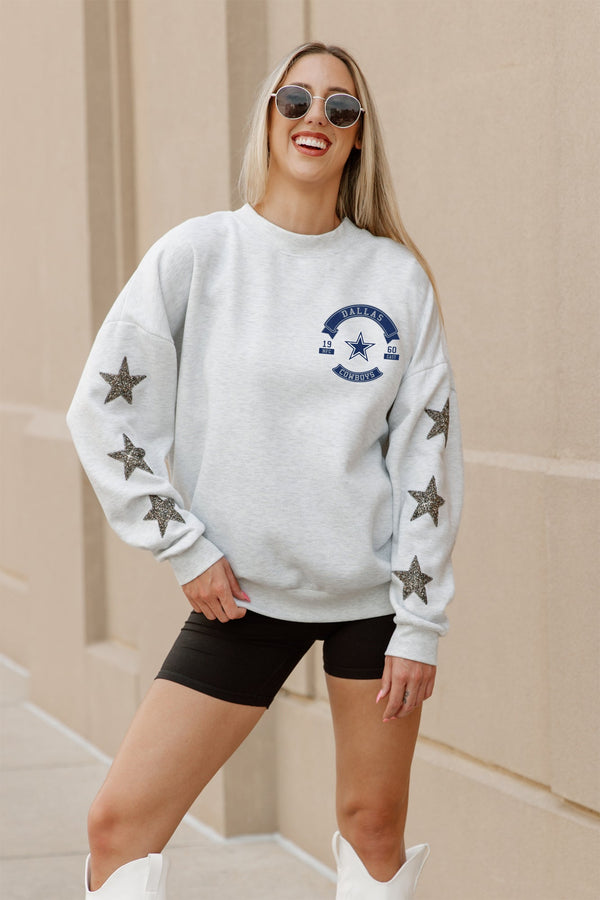 Gameday Couture DALLAS COWBOYS Ready For It Star-Sleeve Crewneck Pullover