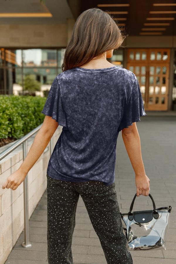 Gameday Couture DALLAS COWBOYS VICTORY MODE FLUTTER SLEEVE TEE IN NAVY
