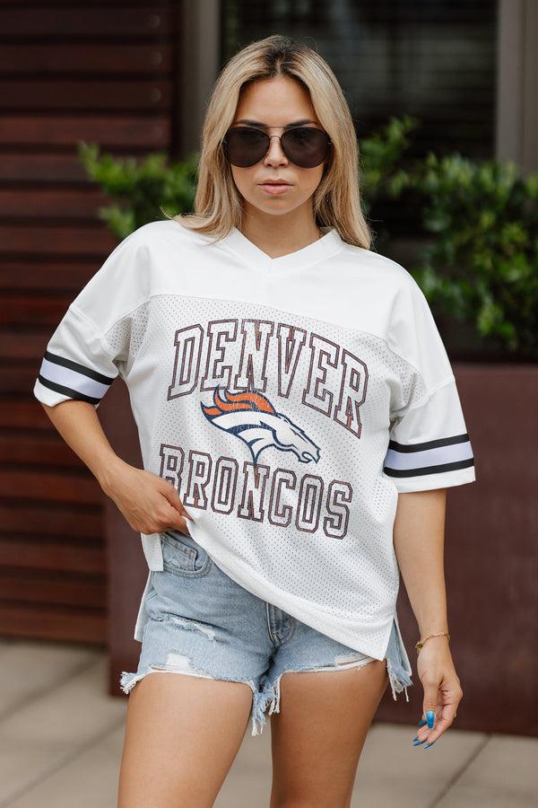 Gameday Couture DENVER BRONCOS A Step Ahead Oversized Mesh Tee