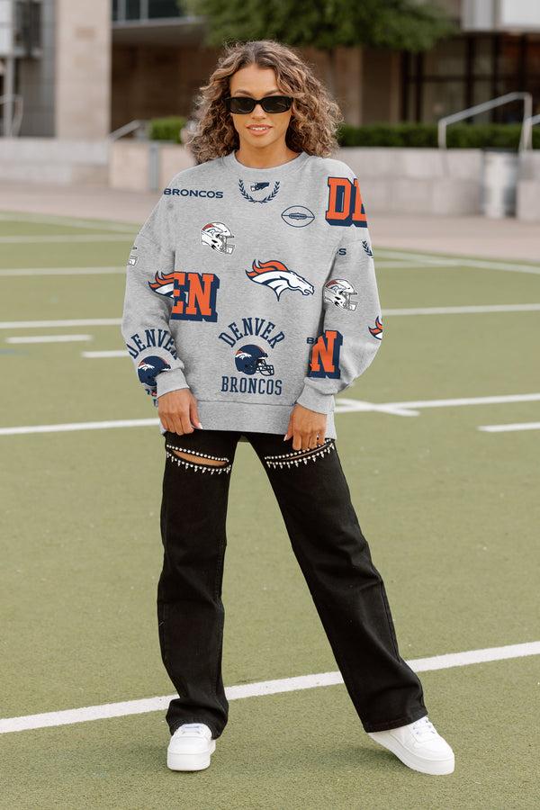 Gameday Couture DENVER BRONCOS ALWAYS ON REPEAT PREMIUM FLEECE CREW SWEATSHIRT