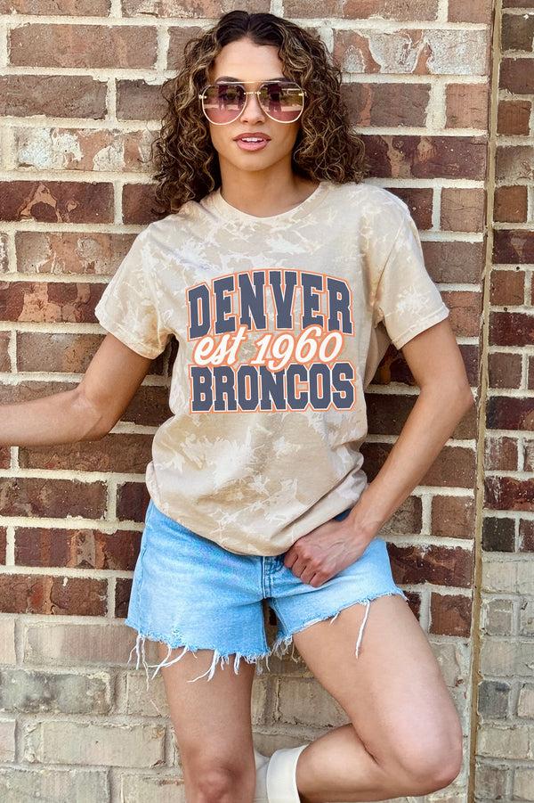 Gameday Couture DENVER BRONCOS DEEP ROOTS BLEACH WASH TEE