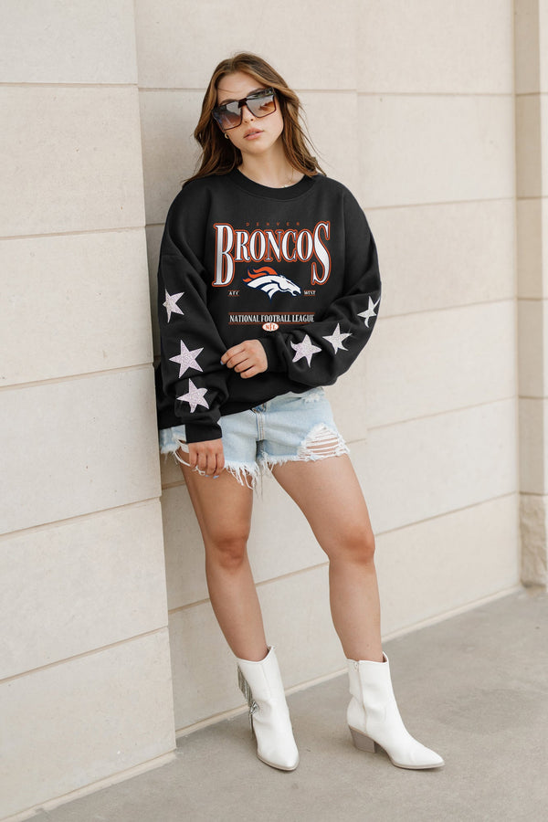 gameday couture DENVER BRONCOS Gameday Glimmer Embellished Star-Sleeve Pullover