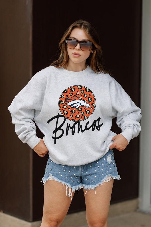 Gameday Couture DENVER BRONCOS Going Wild Fleece Drop-Shoulder Pullover