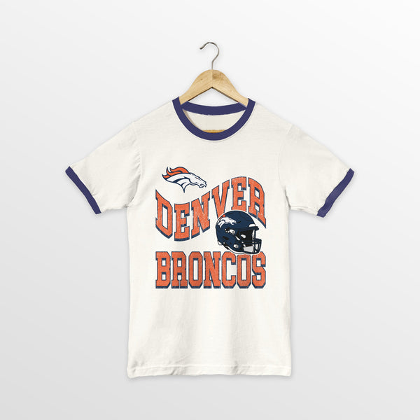 gameday couture DENVER BRONCOS HARD EARNED VINTAGE RINGER TEE