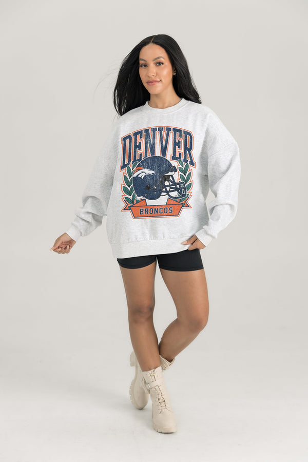 gameday couture DENVER BRONCOS Heritage Fleece Crewneck Pullover