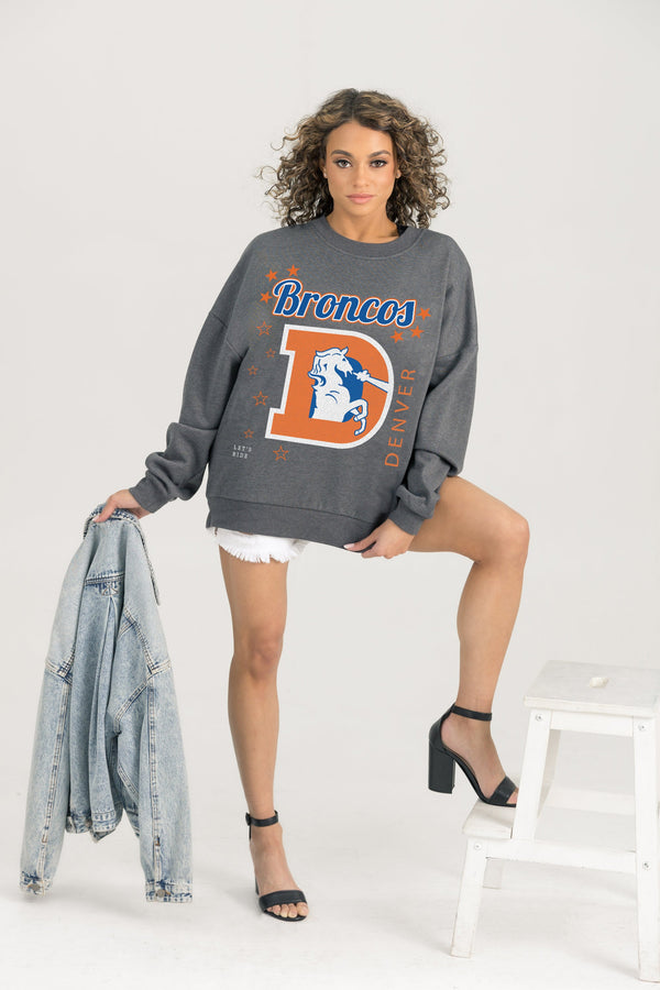 Gameday Couture DENVER BRONCOS Ready To Rumble Fleece Crewneck Pullover