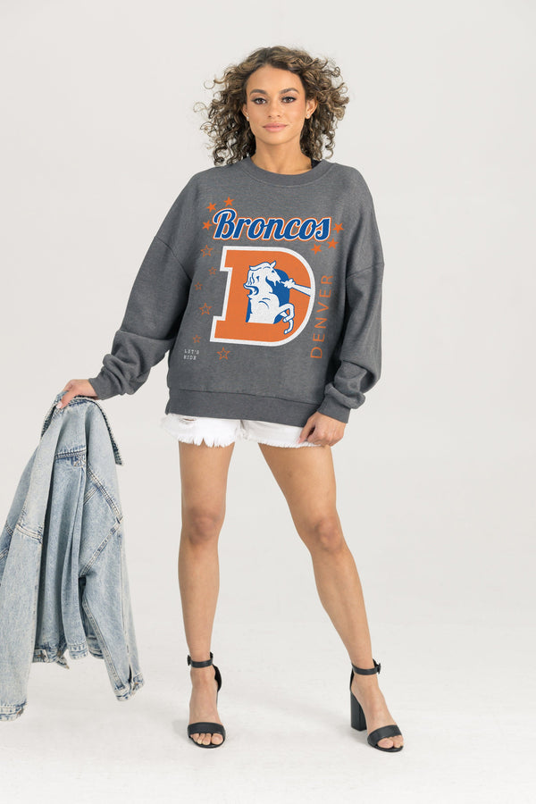 Gameday Couture DENVER BRONCOS Ready To Rumble Fleece Crewneck Pullover
