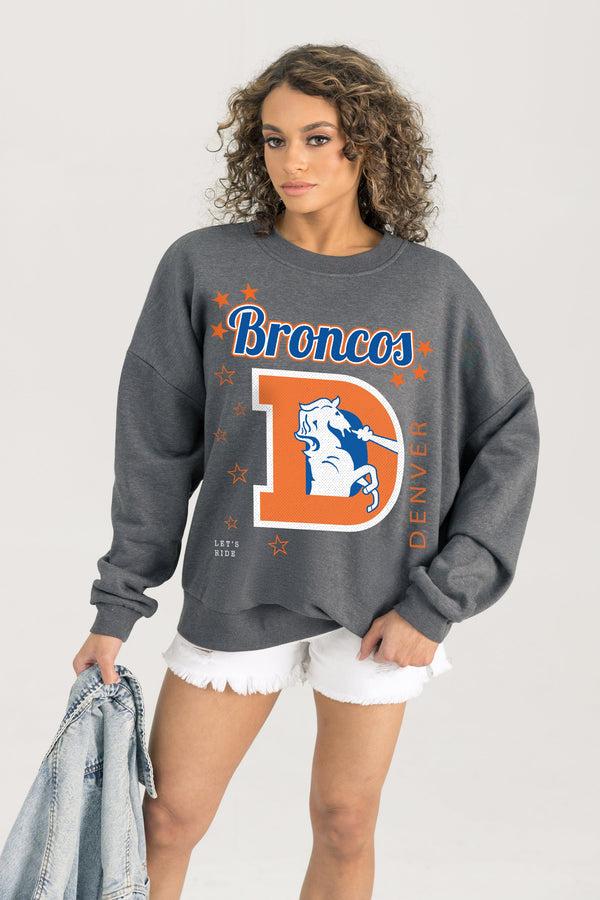 gameday couture DENVER BRONCOS Ready To Rumble Fleece Crewneck Pullover