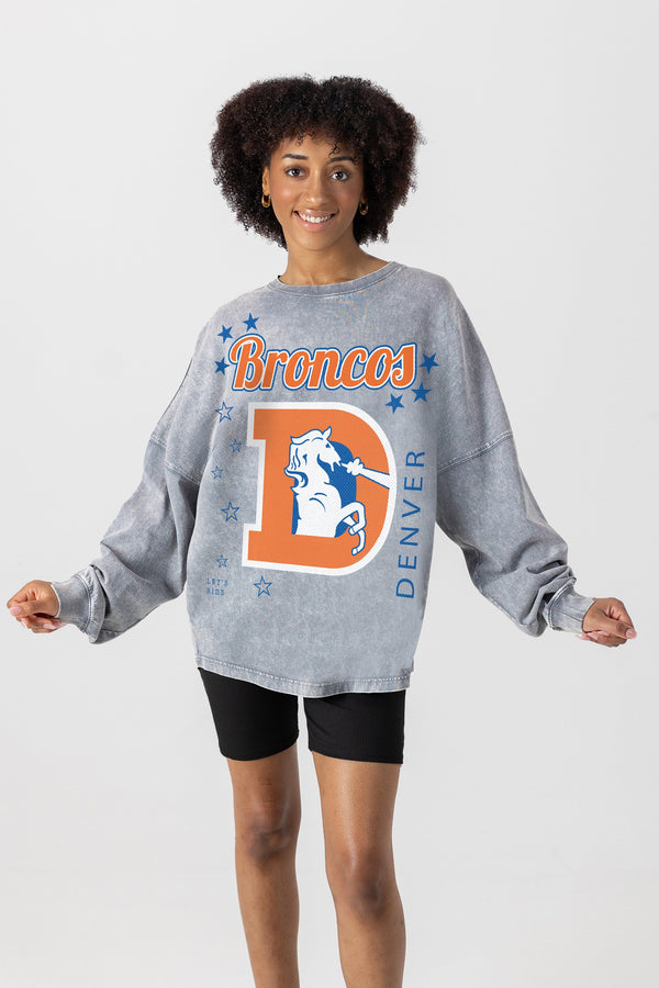 gameday couture DENVER BRONCOS Starbound Oversized Long-Sleeve Tee
