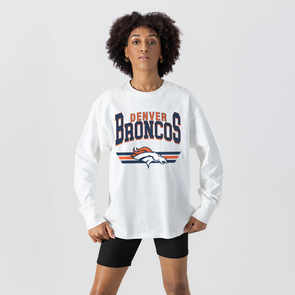 Gameday Couture DENVER BRONCOS SWIFT STRIKE ESSENTIAL RELAXED FIT LONG SLEEVE TEE