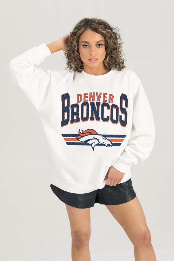 Gameday Couture DENVER BRONCOS SWIFT STRIKE PREMIUM FLEECE CREWNECK PULLOVER