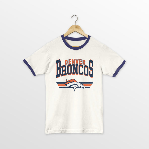 gameday couture DENVER BRONCOS SWIFT STRIKE VINTAGE RINGER TEE