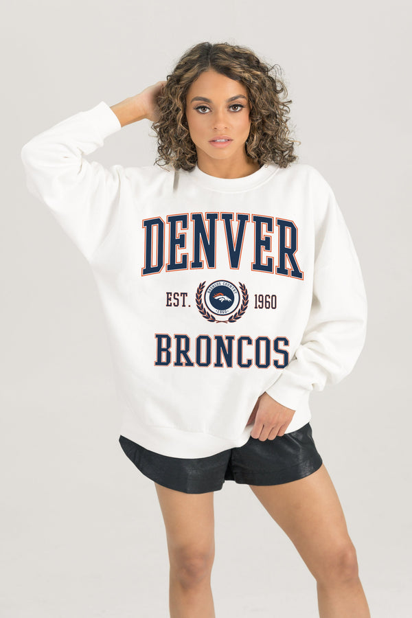Gameday Couture DENVER BRONCOS Timeless Triumph Fleece Crewneck Pullover