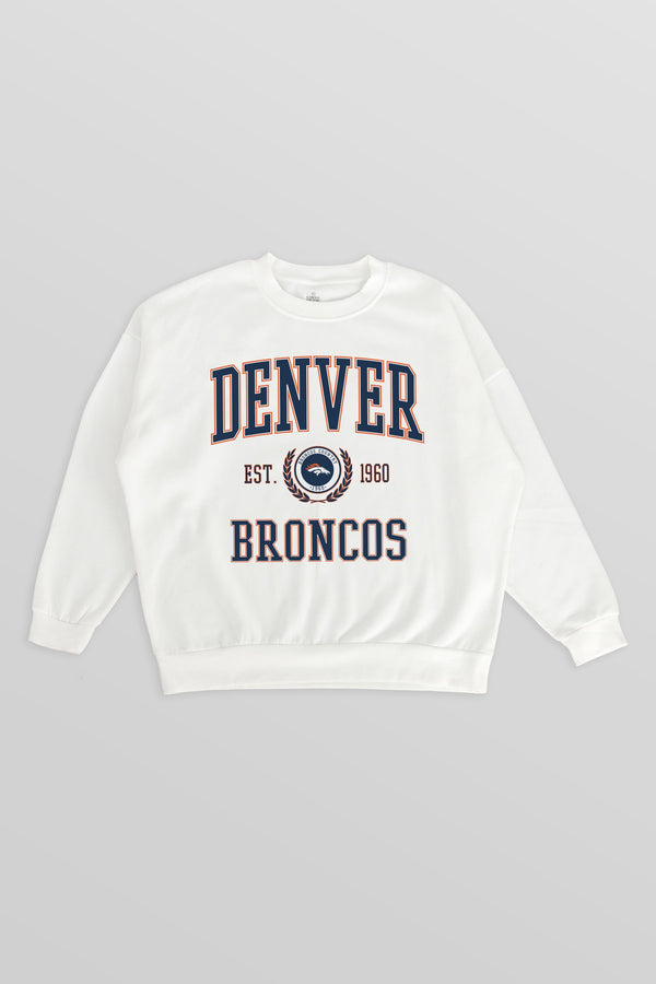 Gameday Couture DENVER BRONCOS Timeless Triumph Fleece Crewneck Pullover