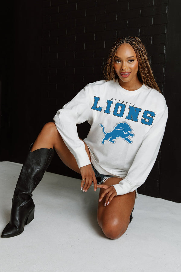 Gameday Couture DETROIT LIONS Big Goals Oversized Long-Sleeve Tee