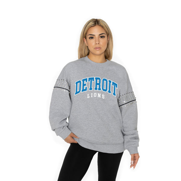 Gameday Couture DETROIT LIONS Competitive Edge Jewel-Trim Pullover