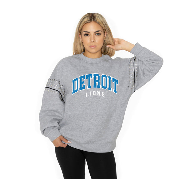 gameday couture DETROIT LIONS Competitive Edge Jewel-Trim Pullover