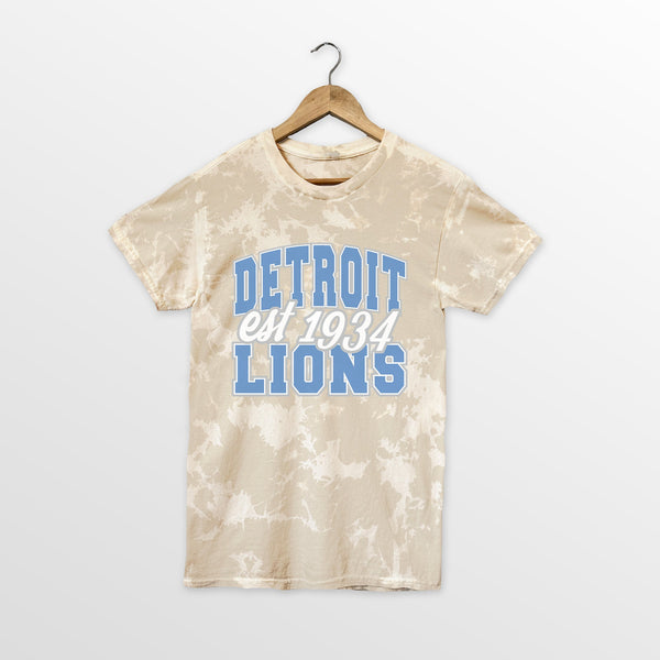 gameday couture DETROIT LIONS DEEP ROOTS BLEACH WASH TEE