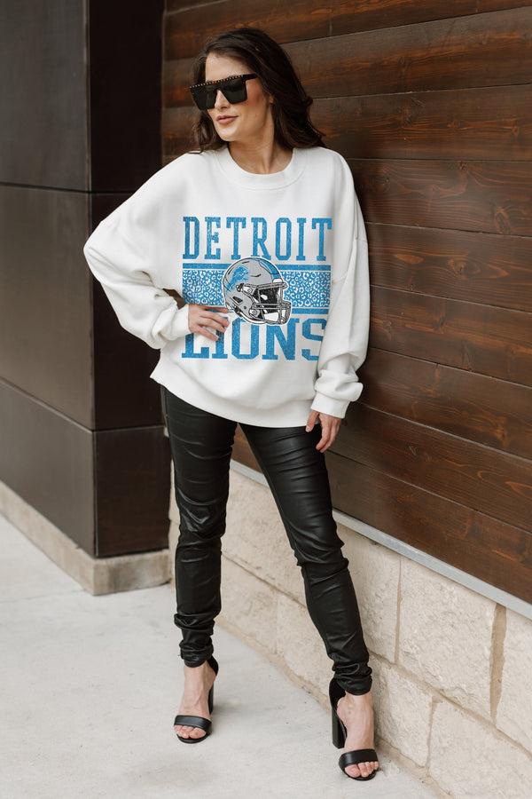 Gameday Couture DETROIT LIONS Fair Catch Crewneck Pullover