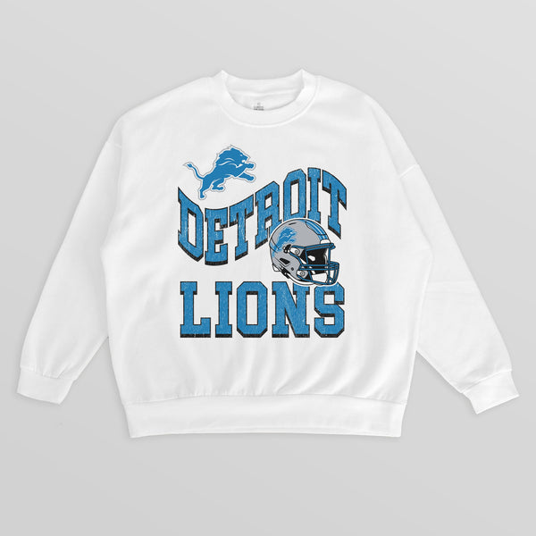 gameday couture DETROIT LIONS HARD EARNED PREMIUM FLEECE CREWNECK PULLOVER