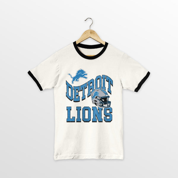 gameday couture DETROIT LIONS HARD EARNED VINTAGE RINGER TEE