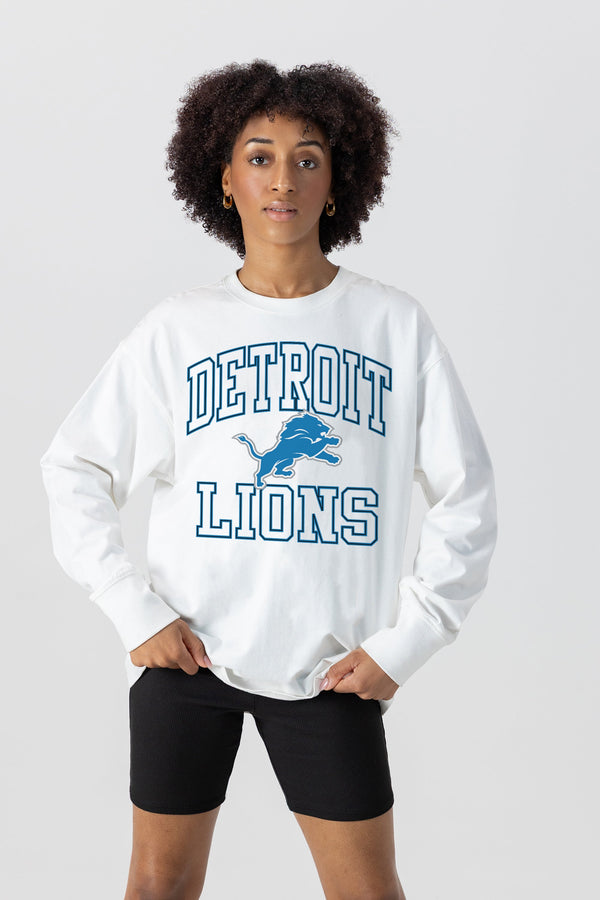 Gameday Couture DETROIT LIONS Mind Games Oversized Long-Sleeve Tee