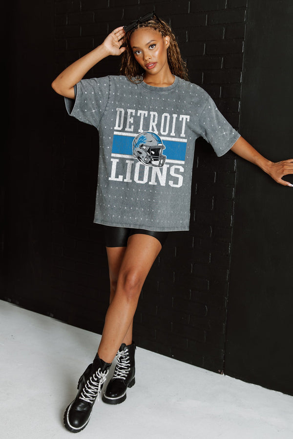 Gameday Couture DETROIT LIONS On The Ball Mini Rhinestone Tee
