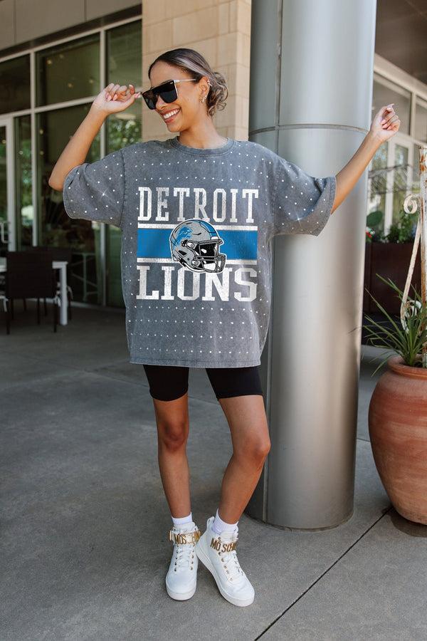 Gameday Couture DETROIT LIONS On The Ball Mini Rhinestone Tee