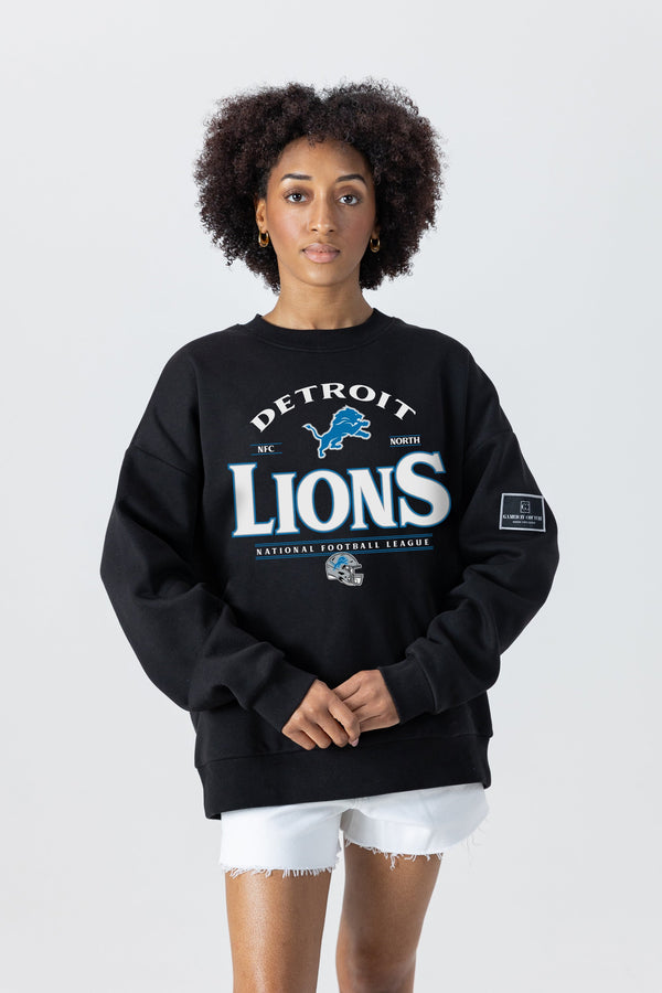 gameday couture DETROIT LIONS Players Only Fleece Drop-Shoulder Crew