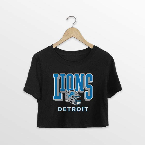 gameday couture DETROIT LIONS PURE VICTORY CLASSIC CROP TEE