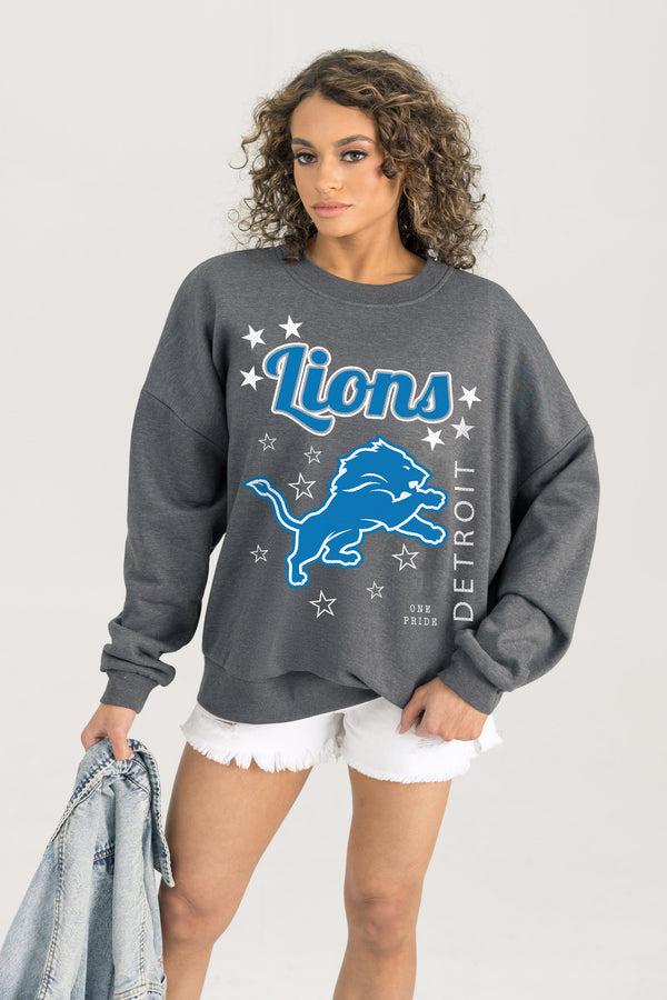gameday couture DETROIT LIONS Ready To Rumble Fleece Crewneck Pullover