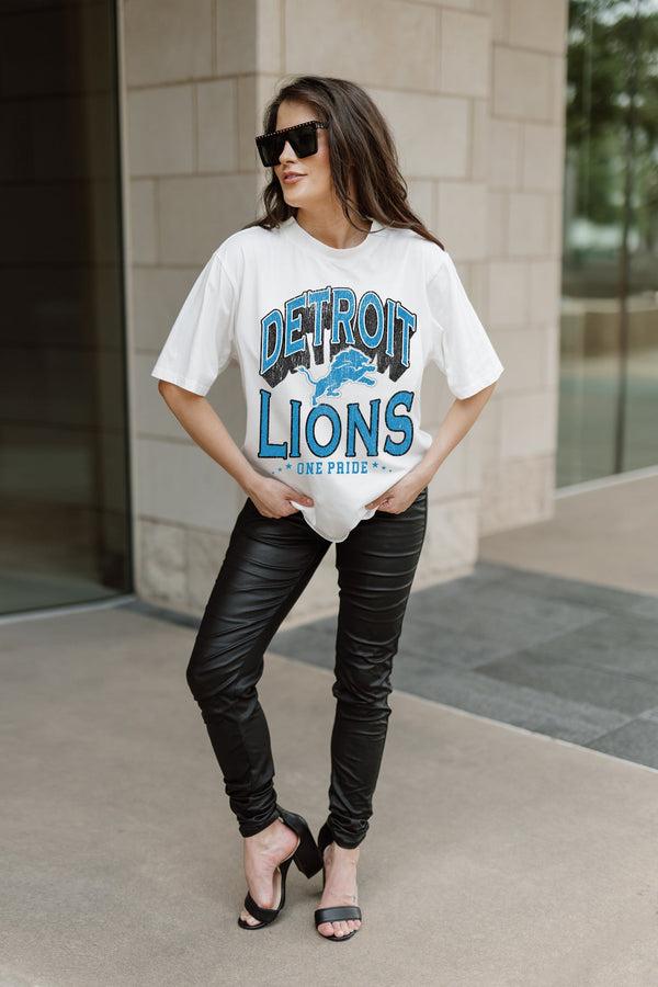 gameday couture DETROIT LIONS Shakedown Oversized Crewneck Tee