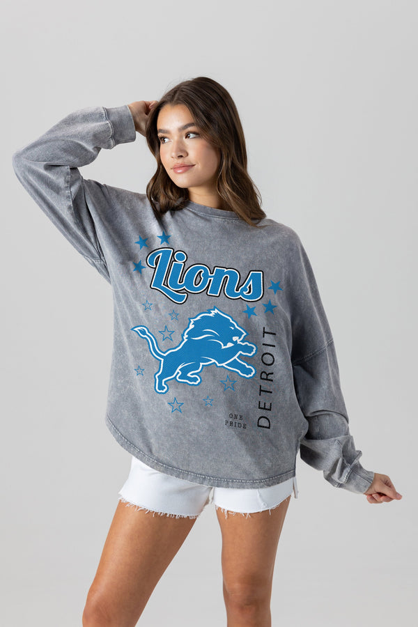 Gameday Couture DETROIT LIONS Starbound Oversized Long-Sleeve Tee