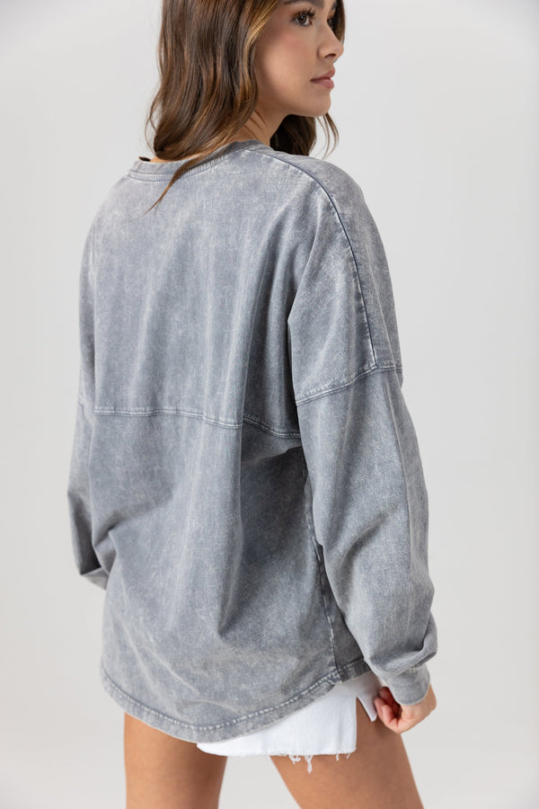 Gameday Couture DETROIT LIONS Starbound Oversized Long-Sleeve Tee