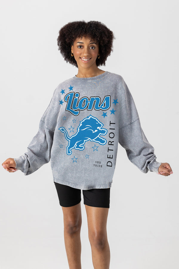 gameday couture DETROIT LIONS Starbound Oversized Long-Sleeve Tee