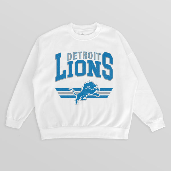 gameday couture DETROIT LIONS SWIFT STRIKE PREMIUM FLEECE CREWNECK PULLOVER