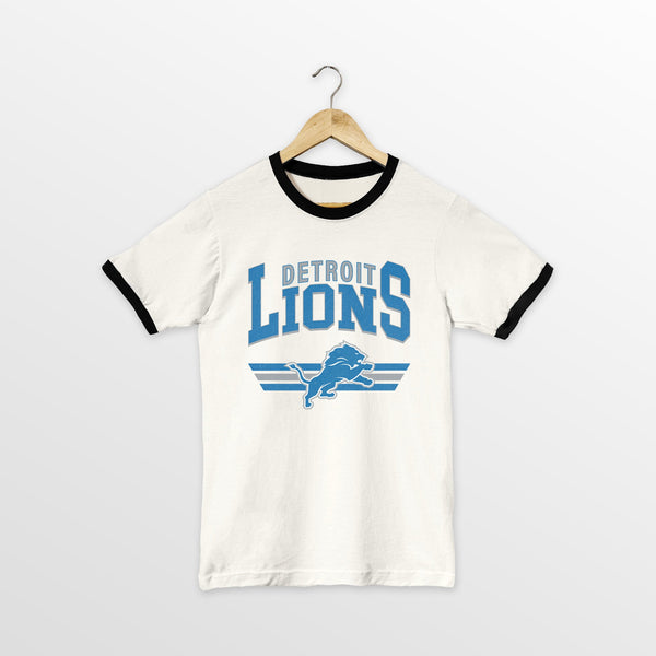 gameday couture DETROIT LIONS SWIFT STRIKE VINTAGE RINGER TEE