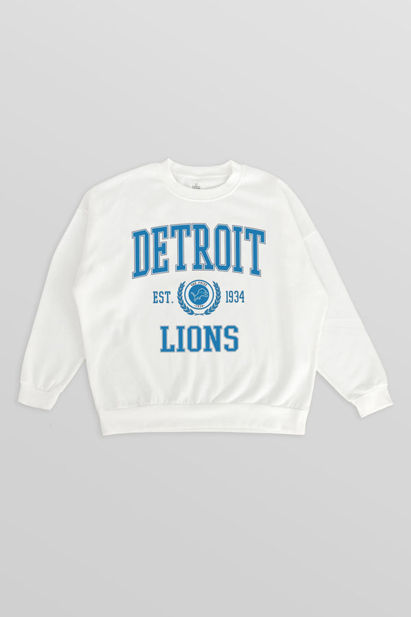 Gameday Couture DETROIT LIONS Timeless Triumph Fleece Crewneck Pullover