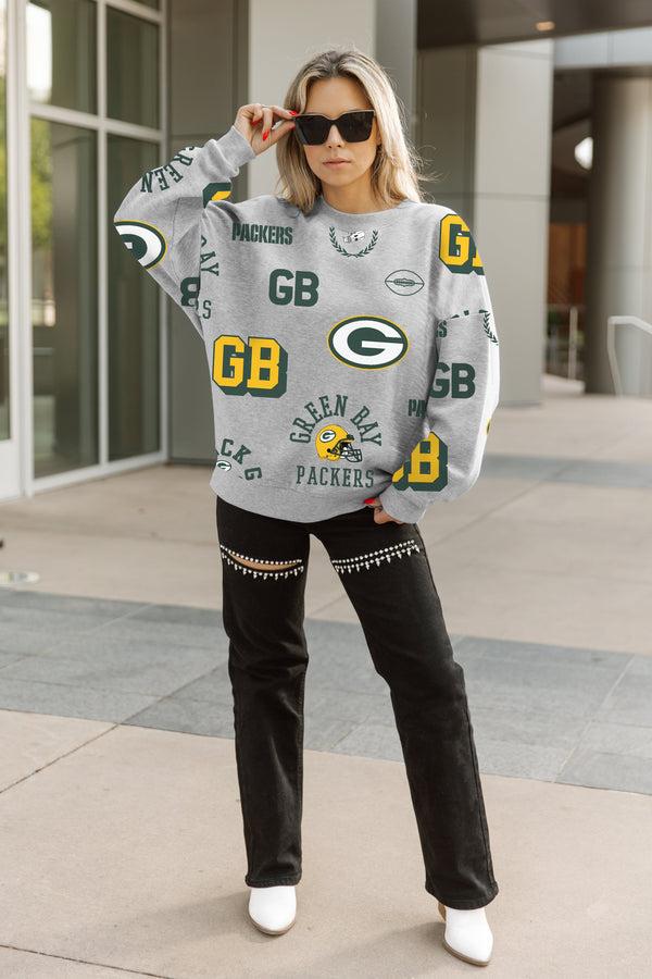 gameday couture GREEN BAY PACKERS ALWAYS ON REPEAT PREMIUM FLEECE CREW SWEATSHIRT