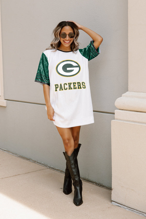 Gameday Couture GREEN BAY PACKERS Chic Champs Sequin Jersey Dress